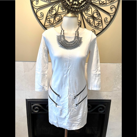 Express Women’s White Zipper Dress SZ XS - Picture 1 of 6